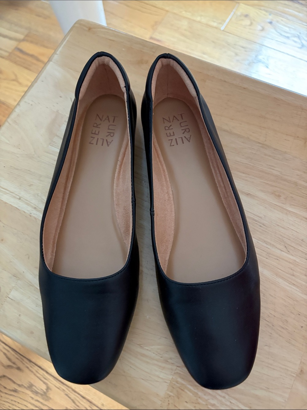 Naturalizer Black Square-Toe Ballet Flats